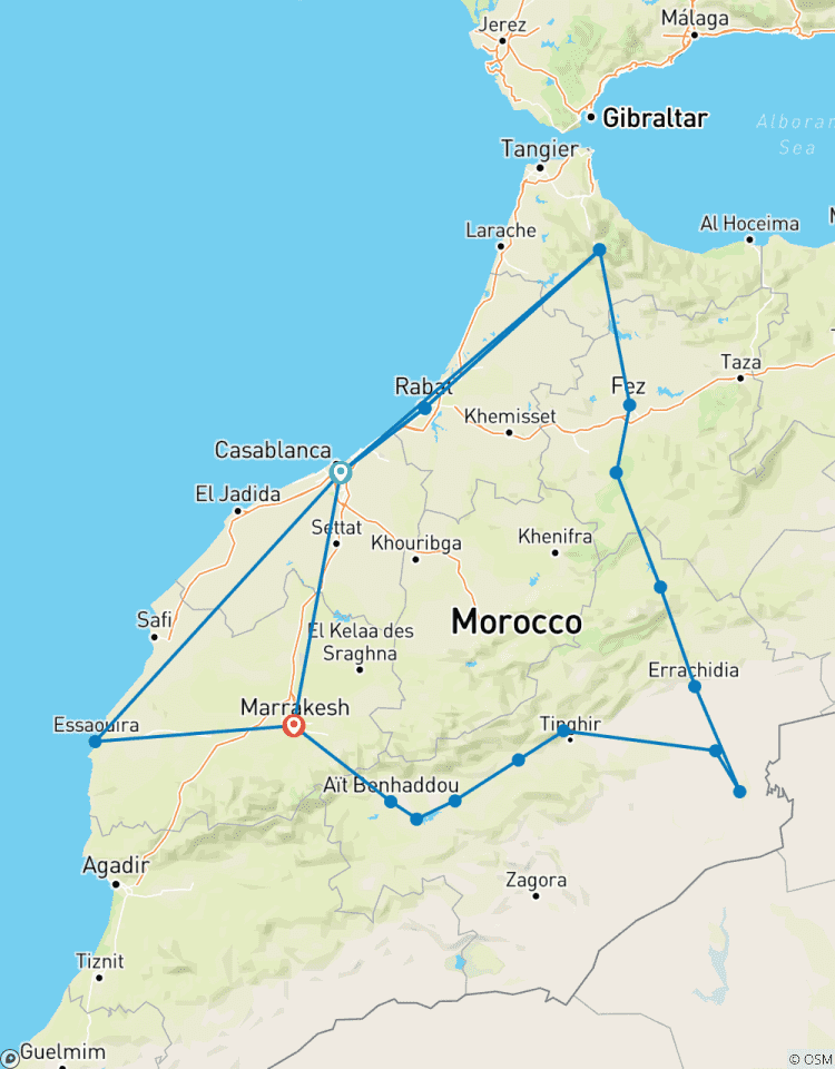 Circuit de 11 jours au Maroc depuis Casablanca jusqu\'à Marrakech en passant par Fès et le désert circuit
