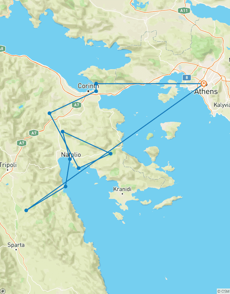 Circuito Excursión guiada en bicicleta eléctrica por el Peloponeso oriental: Astros, Nauplia, Micenas, Epidavros, Tolo, Nemea, Loutraki