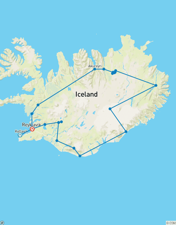 Circuito 8 Días de Circuito Guiado al Círculo de Islandia y Auroras Boreales