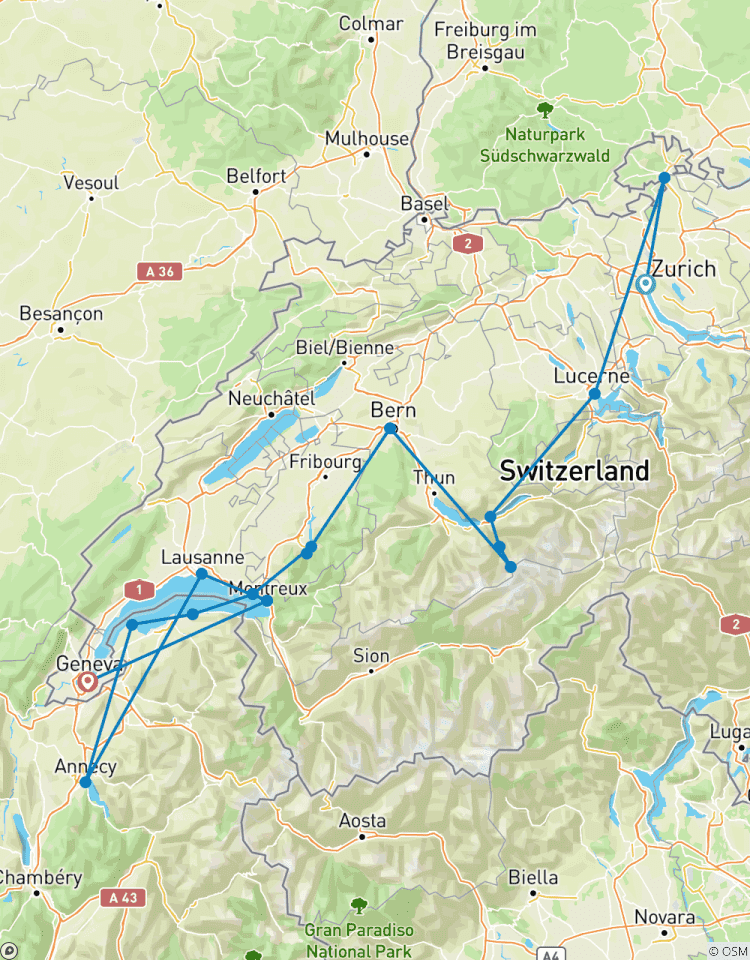 Circuito Viaje en grupo a la Suiza Encantadora