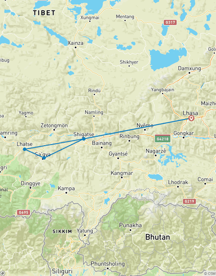 Circuito 7 Días Lhasa Shigatse Campamento Base del Everest Sakya Circuito Privado