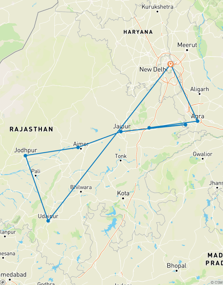 Circuito Taj Mahal, Elefantes, Camellos y Lagos: Viaje de lujo al Triángulo de Oro con Jodhpur y Udaipur desde el aeropuerto de Nueva Delhi