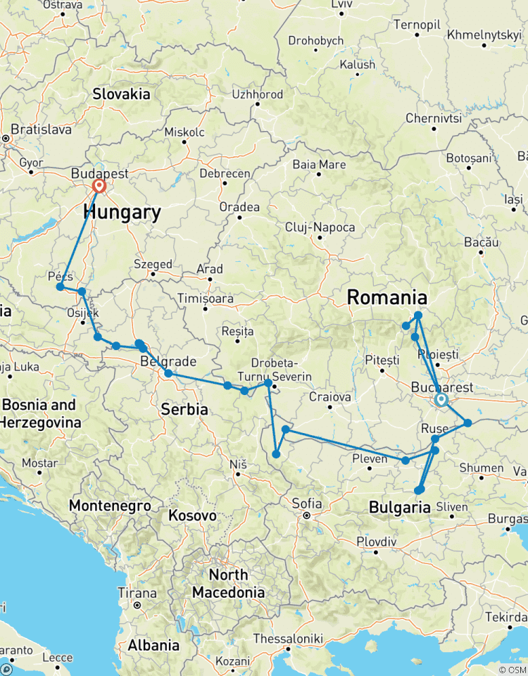 The Danube from Romania to Budapest with 1 Night in Bucharest, 2 Nights in Transylvania & 1 Night in Budapest 2026 Tour