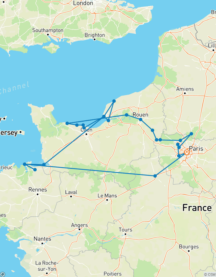 Circuito Activa y Descubre el Sena con 2 Noches en Saint-Malo y excursión al Monte Saint-Michel (en dirección norte)