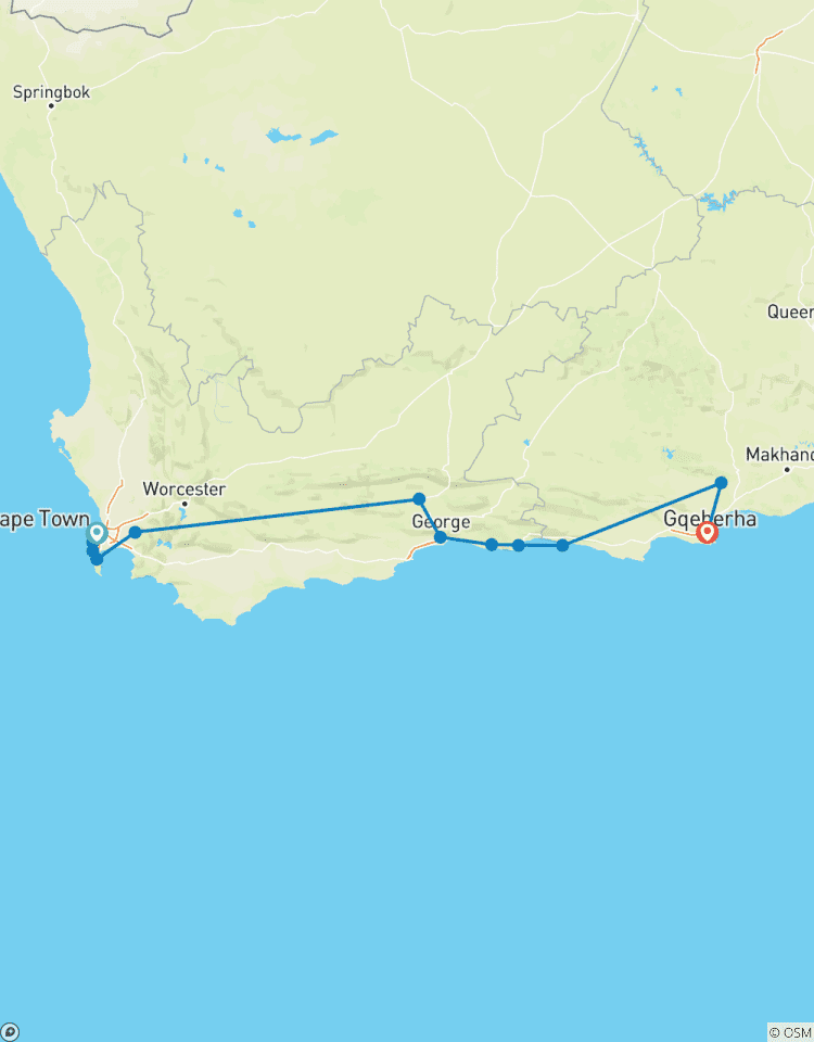 Circuito Explorador de la Ruta Jardín y el Cabo: 10 días de belleza y aventura