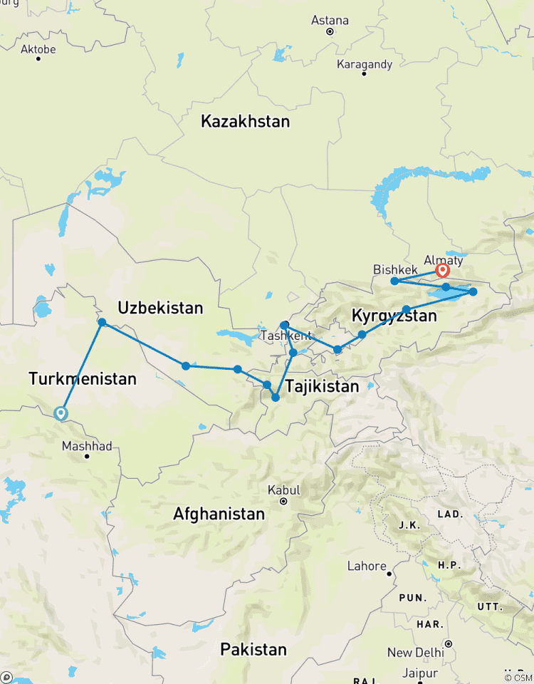 Great Central Asia Combo - Guided Private Tour Tour