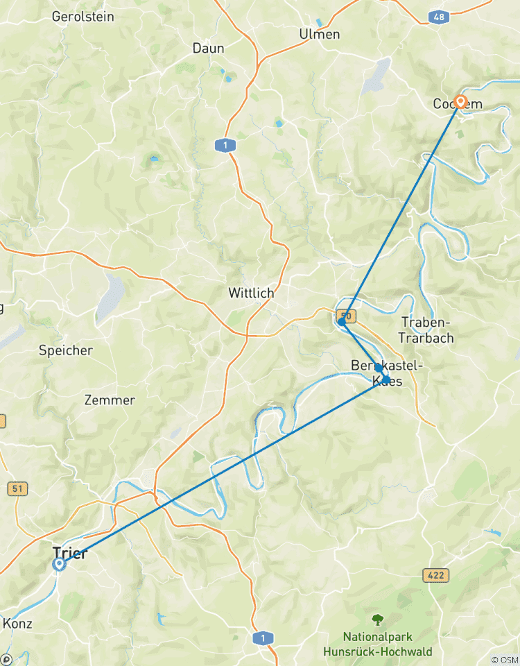 Circuit cycliste sur la Moselle 5 jours | De Trèves à Coblence circuit