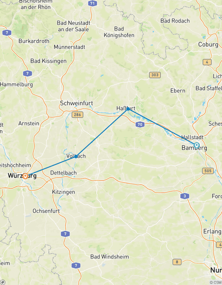 Circuito Bicicleta por el río Meno de Bamberg a Wurzburgo
