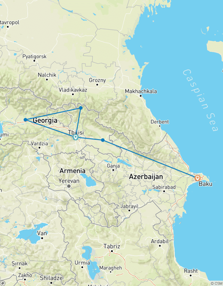 Georgien - Aserbaidschan: Berge und Meer - Geführte Privatreise Rundreise