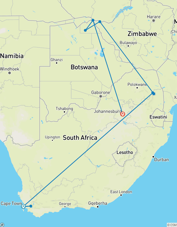 Circuito África Incomparable: Viaje privado de Ciudad del Cabo a las cataratas Victoria, Chobe y Johannesburgo - 11 días
