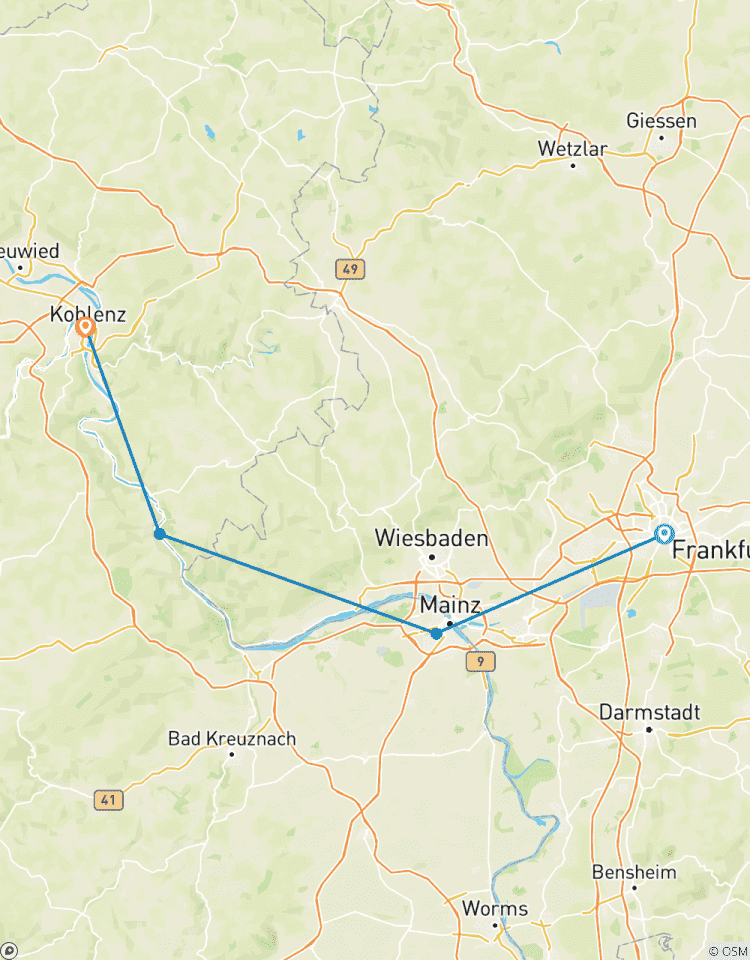 Romantische Rijn van Frankfurt naar Koblenz | Duitsland | 4 dagen-rondreis