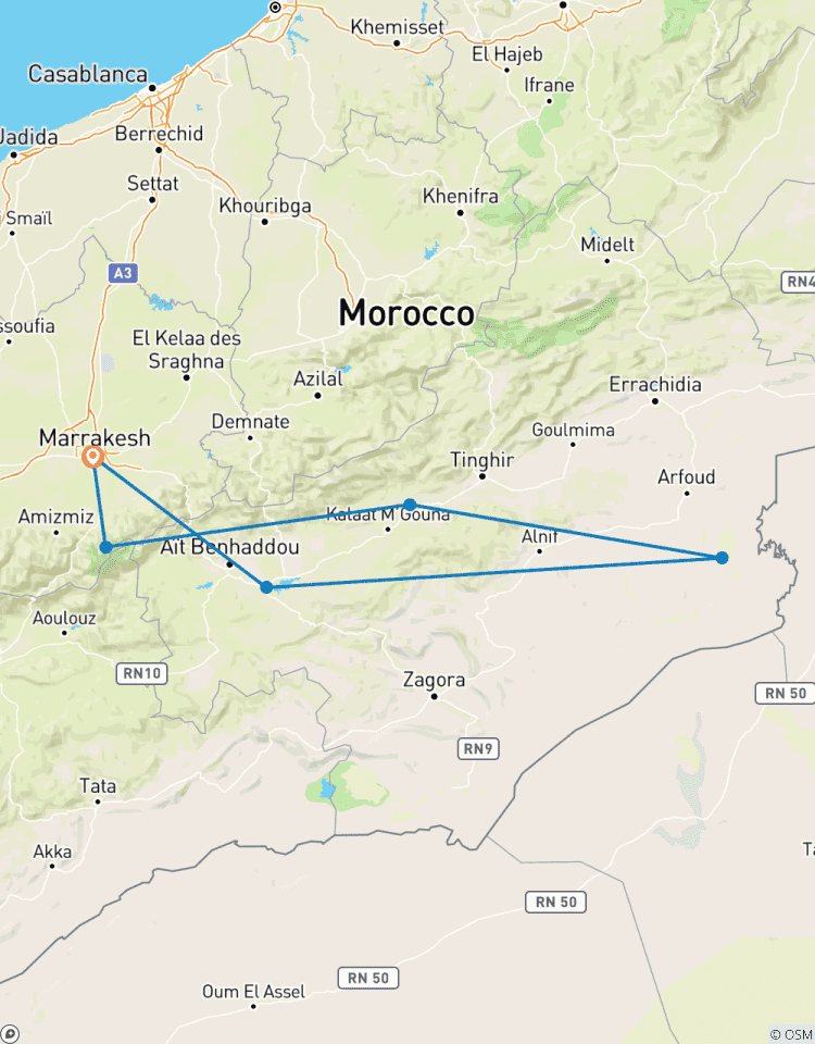 8 Tage private Sahara-Wüste & Atlasgebirge Reise in Marokko Rundreise