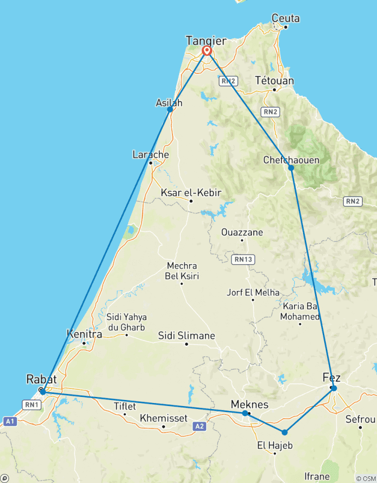 Circuito Excursión Cultural Privada de 4 Días desde Tánger: Ciudades Imperiales, Costa Atlántica y Chefchaouen