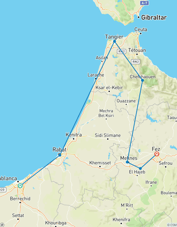 Circuito Joyas del Norte de Marruecos en 5 días: De Casablanca a Fez