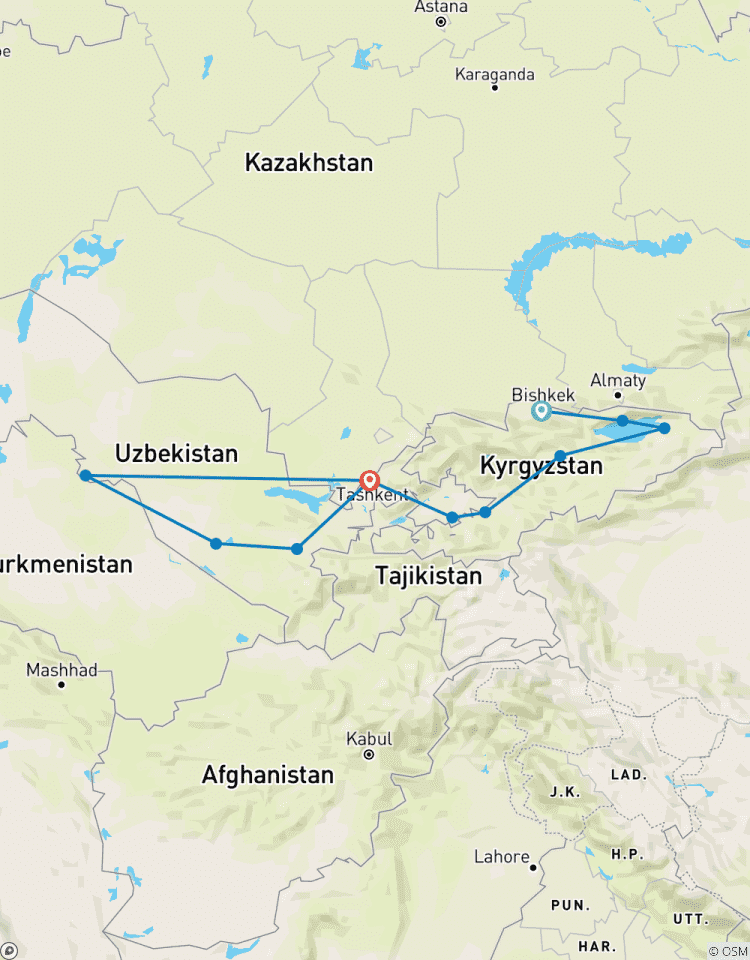 Combi-reis: Kirgizië - Oezbekistan - Besloten rondreis met gids-rondreis