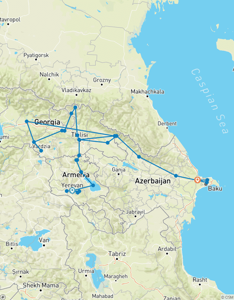 Armenien - Georgien - Aserbaidschan - Geführte Privatreise Rundreise