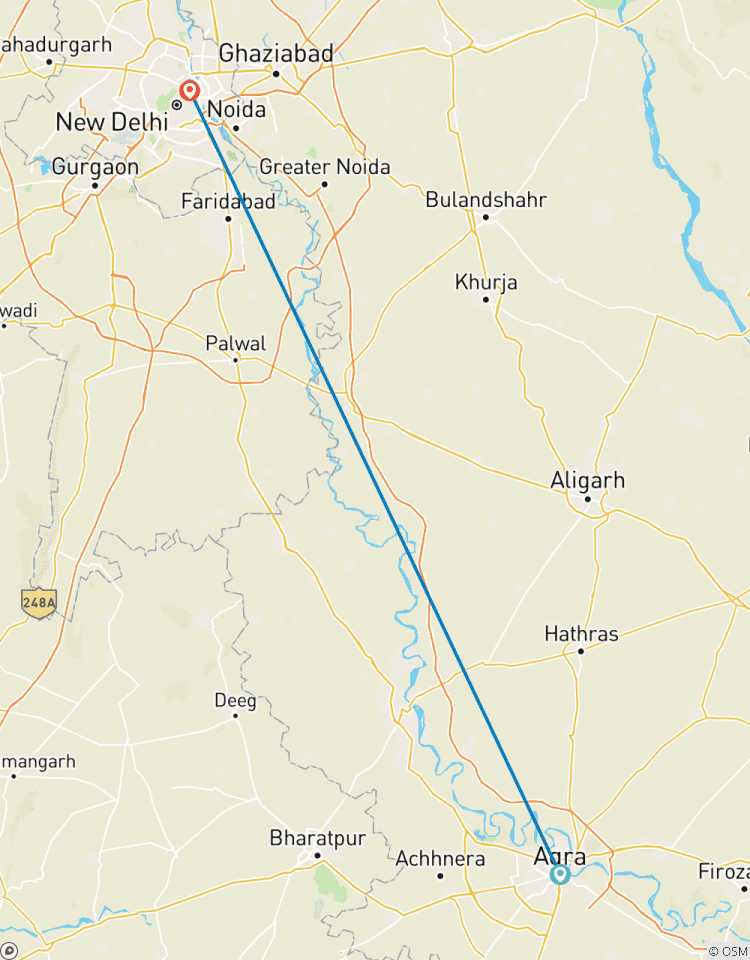 Express Taj Mahal Tageausflug mit Privatreisereise Abholung und Rückgabe in Delhi Rundreise