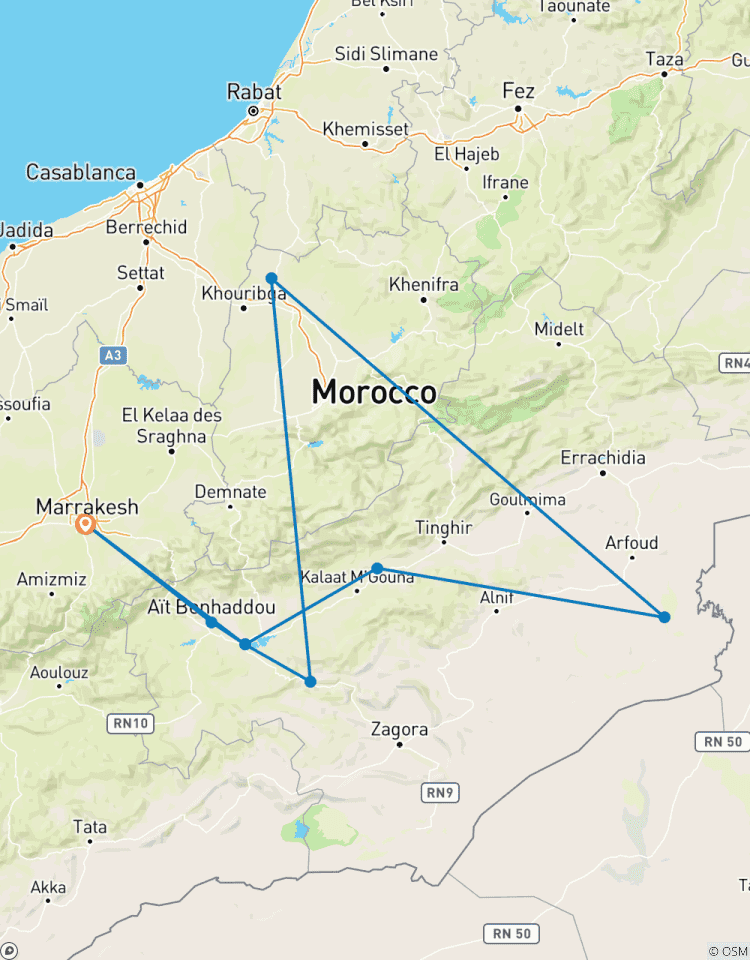 3 jours de Marrakech à Merzouga : désert du Sahara et montagnes du Haut Atlas circuit