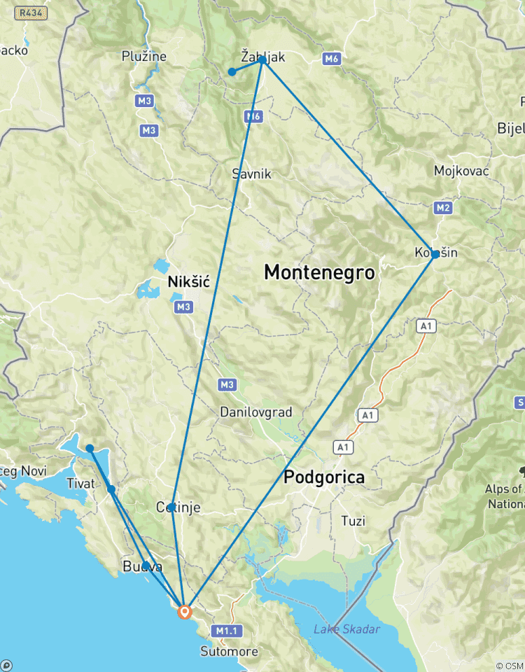 Montenegro Coast and National Parks - Self - Drive Tour Tour
