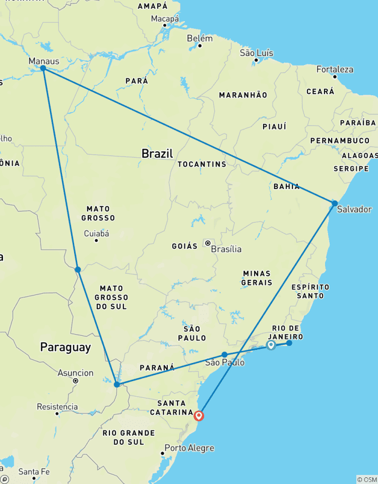 Abenteuer Brasilien: Entdeckungsreise Sie die besten Reiseziele 28 Tage27 Nächte Rundreise