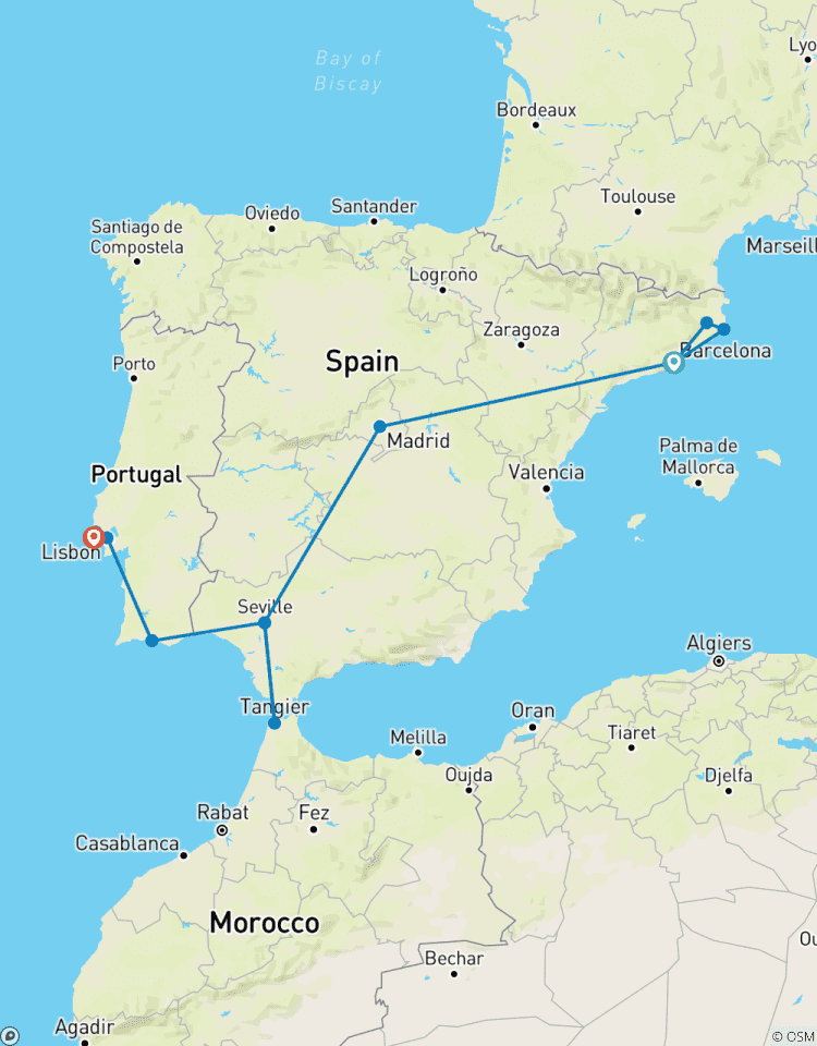Het mooiste van Spanje & Portugal – met optionele dagtocht naar Marokko-rondreis