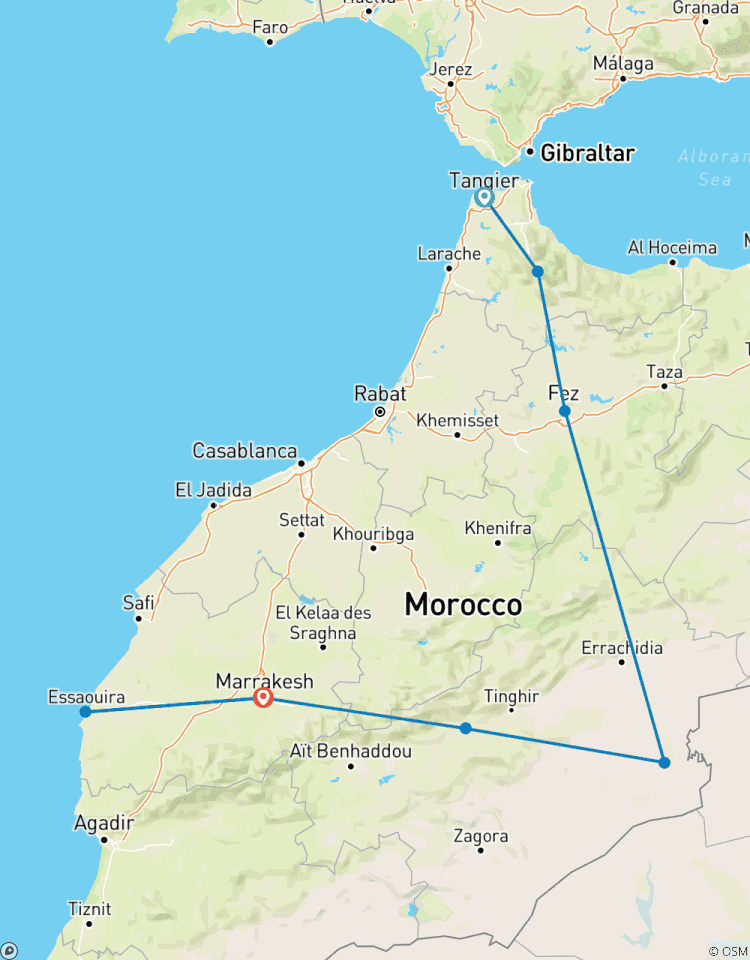 Circuito Tour Privado de 10 Días por las Ciudades Imperiales y el Desierto del Sáhara en Marruecos