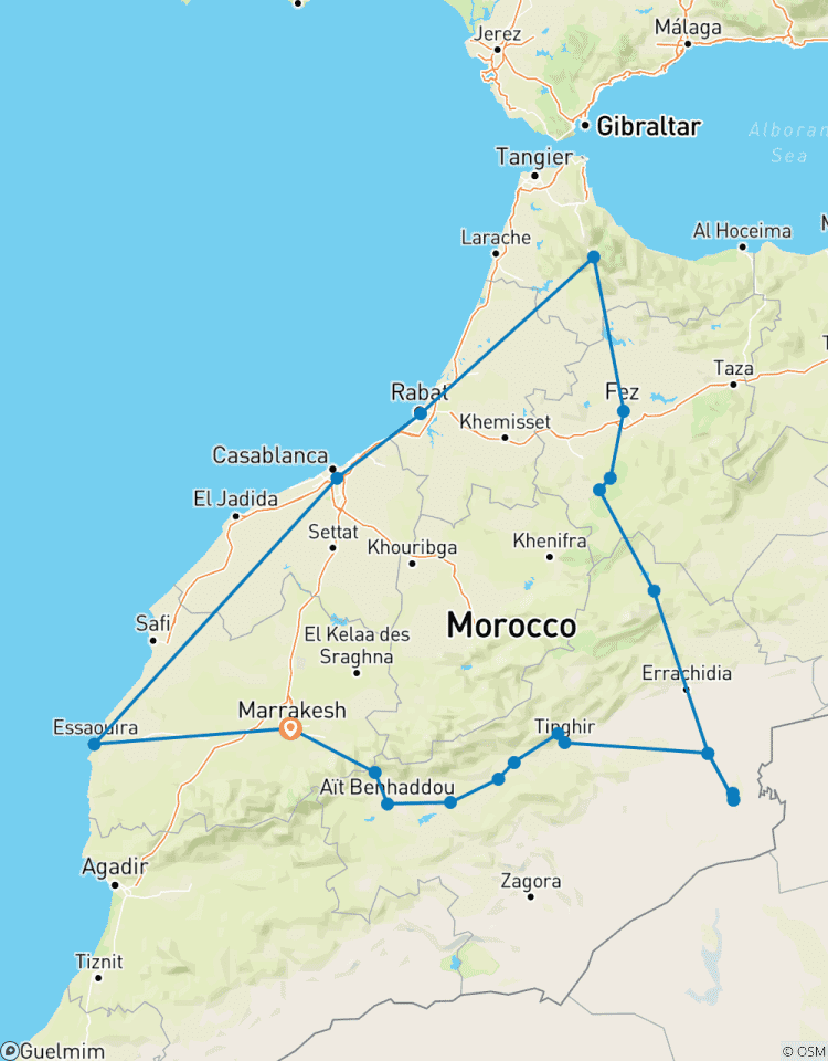 Circuito Tour Privado de 11 Días por Marruecos - Ciudades Imperiales, Desierto del Sahara y Senderismo