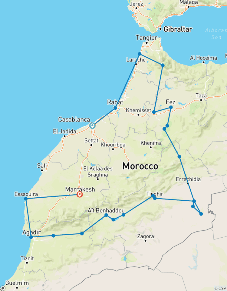 15 Tage private Marokko-Rundreise durch die kaiserlichen Städte und die Wüste Sahara Rundreise