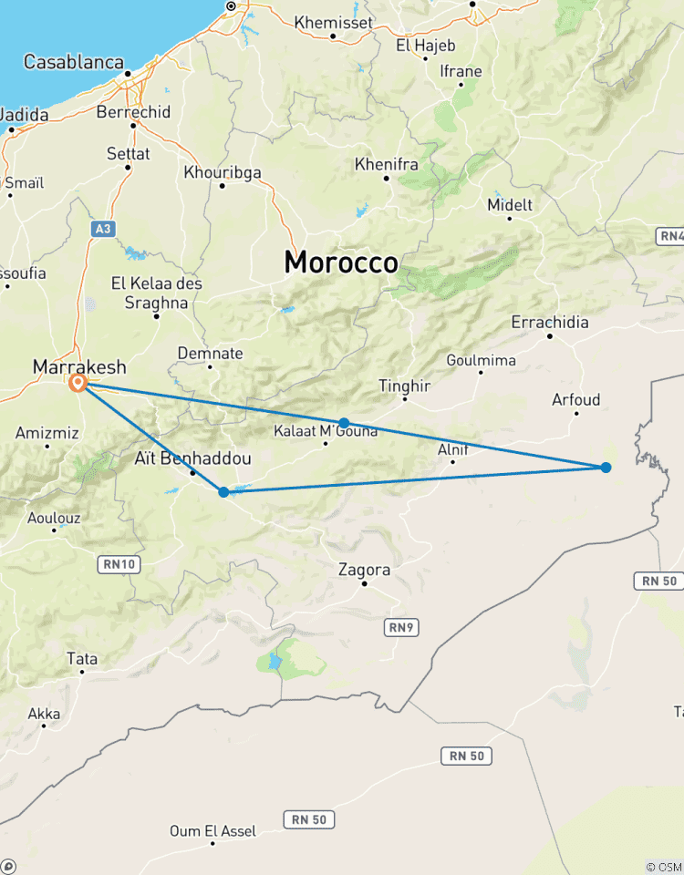 Circuito Excursión Privada de 4 Días por el Desierto del Sáhara en Marruecos (Media Pensión)