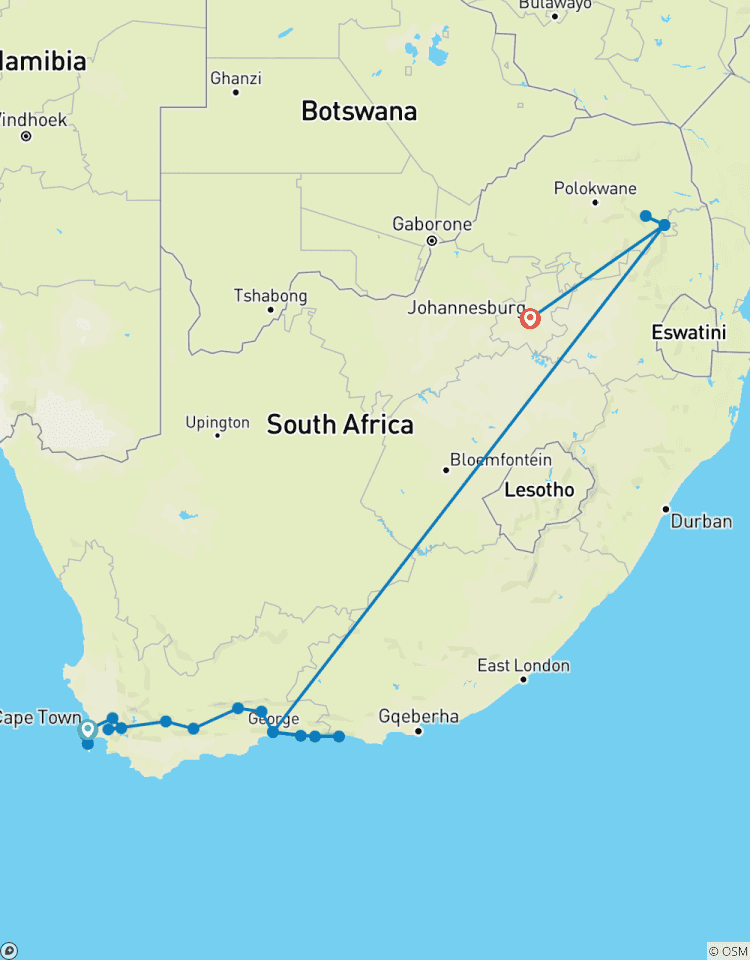 Vom Kap zum Kruger: Wein, Wunder & Wildtiere Fly-In Safari - 10 Tage Rundreise