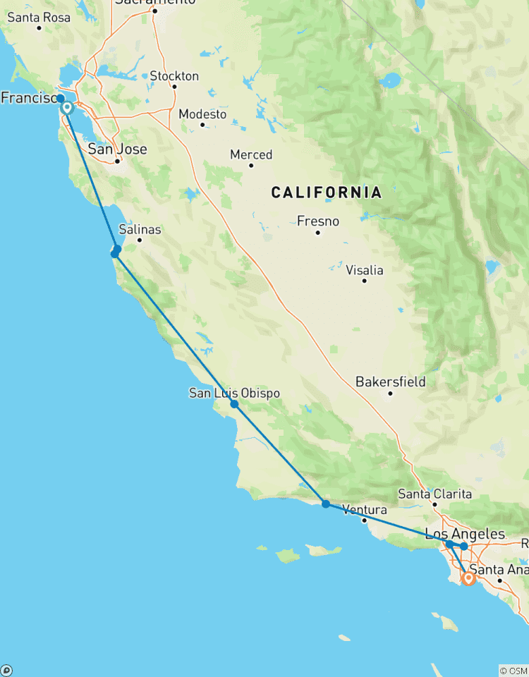 From S. Francisco to Los Angeles Tour