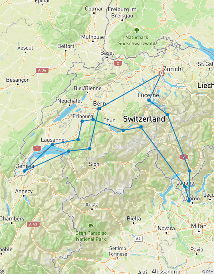 Les capitales suisses circuit