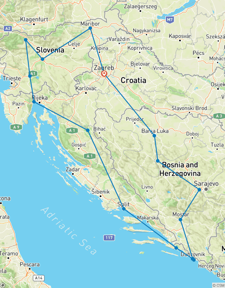 Croatie, Bosnie et Slovénie circuit