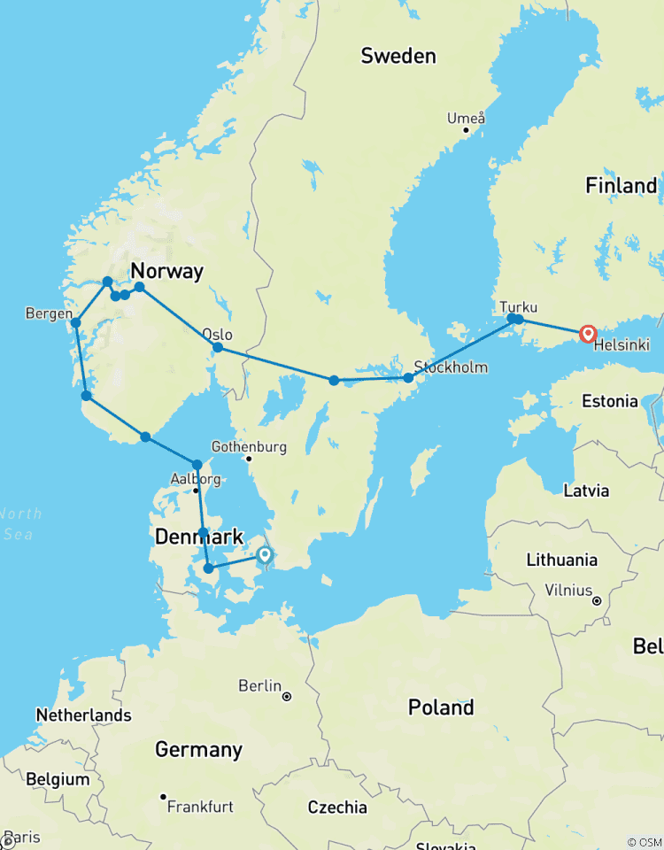 De Copenhague à Helsinki circuit