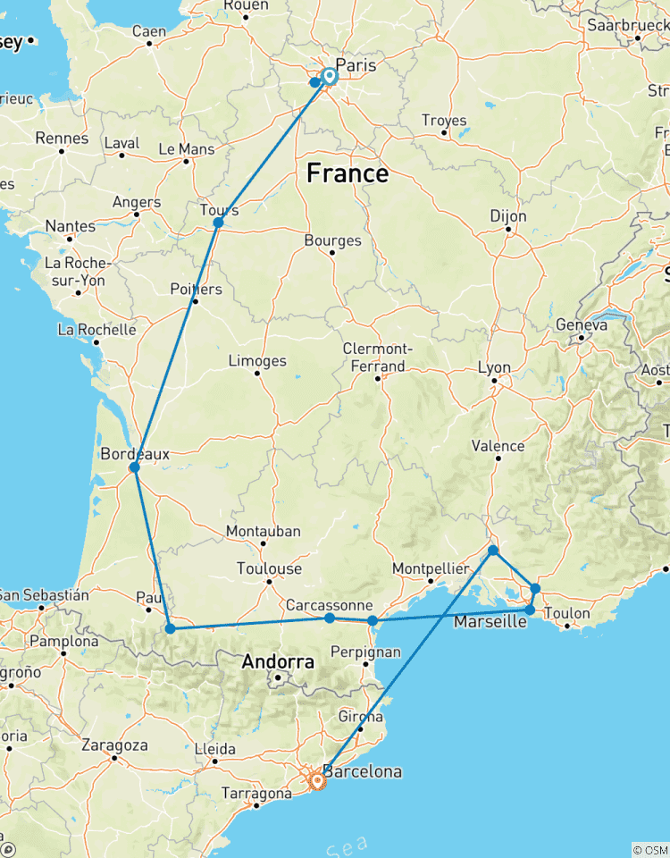 Paris, Lourdes, Côte d Azur, Provence and Barcelona Tour