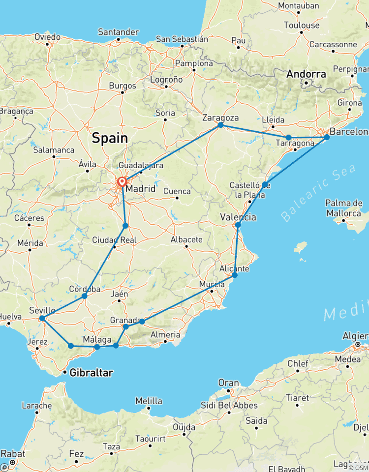 Spaanse ronde-rondreis