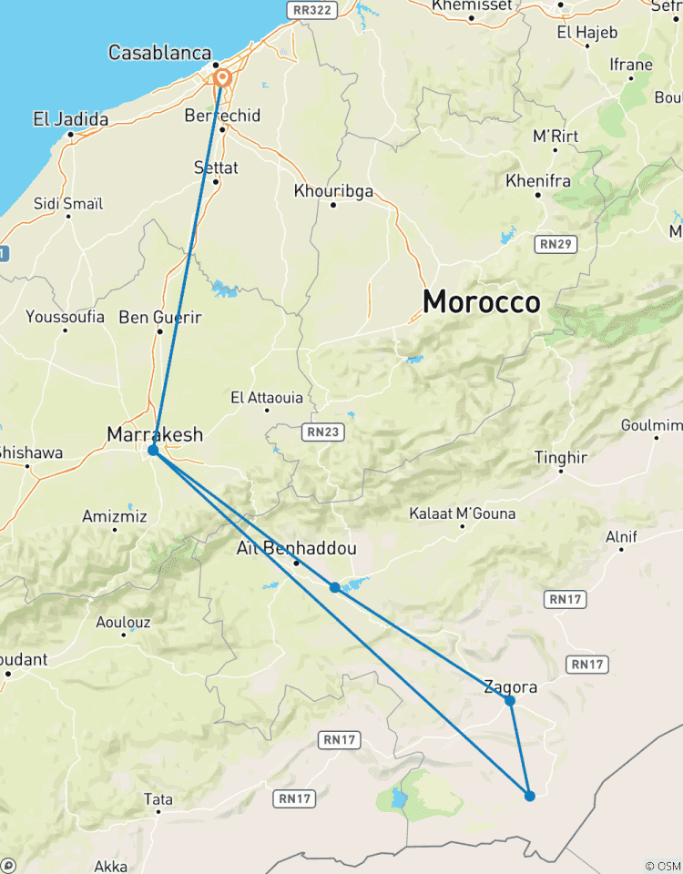 Desert Dream: A 4-Day Moroccan Journey from Casablanca to M’Hamid Tour