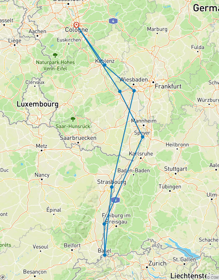 Rhein Erlebnis Süd 2026 Rundreise