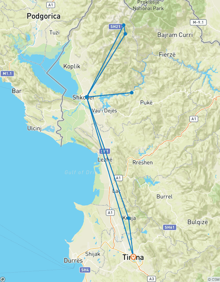 Circuito El norte de Albania en 3 días