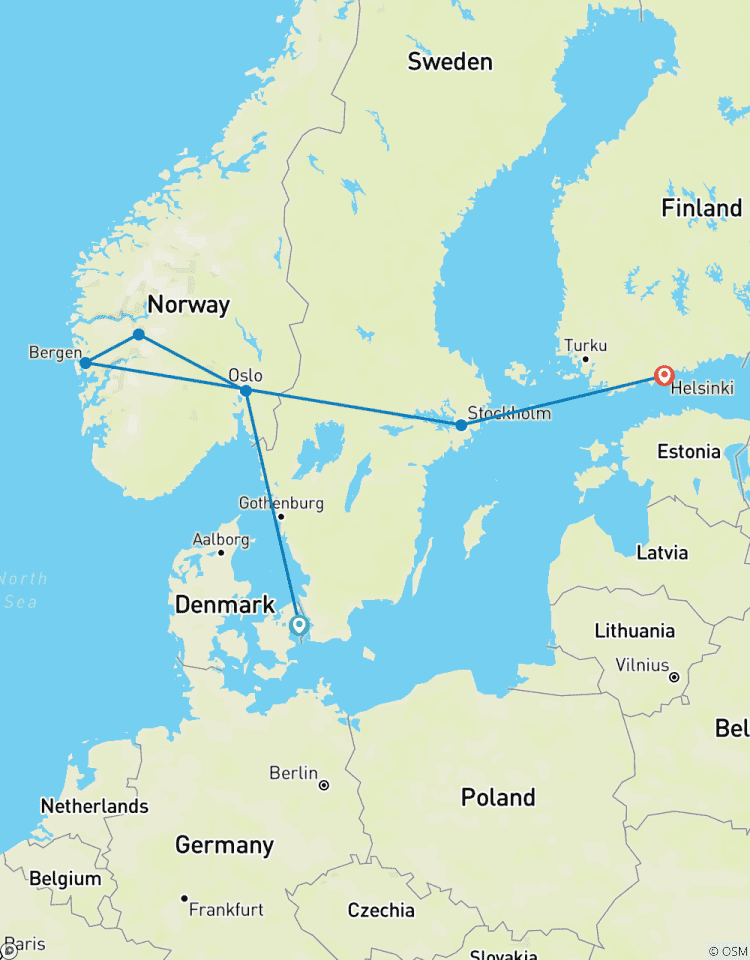 Circuito Excursión a las Capitales y Fiordos Escandinavos con Helsinki en Grupo Pequeño