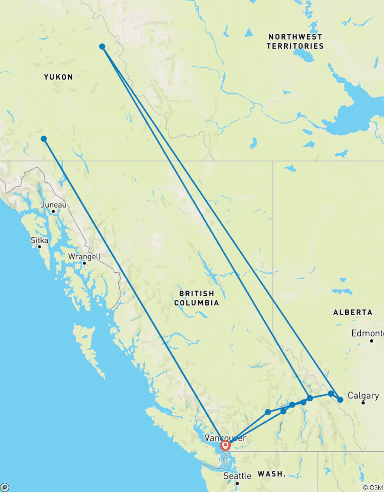Circuit Premium au Yukon pour les aurores boréales et les Rocheuses à l\'occasion de Noël circuit