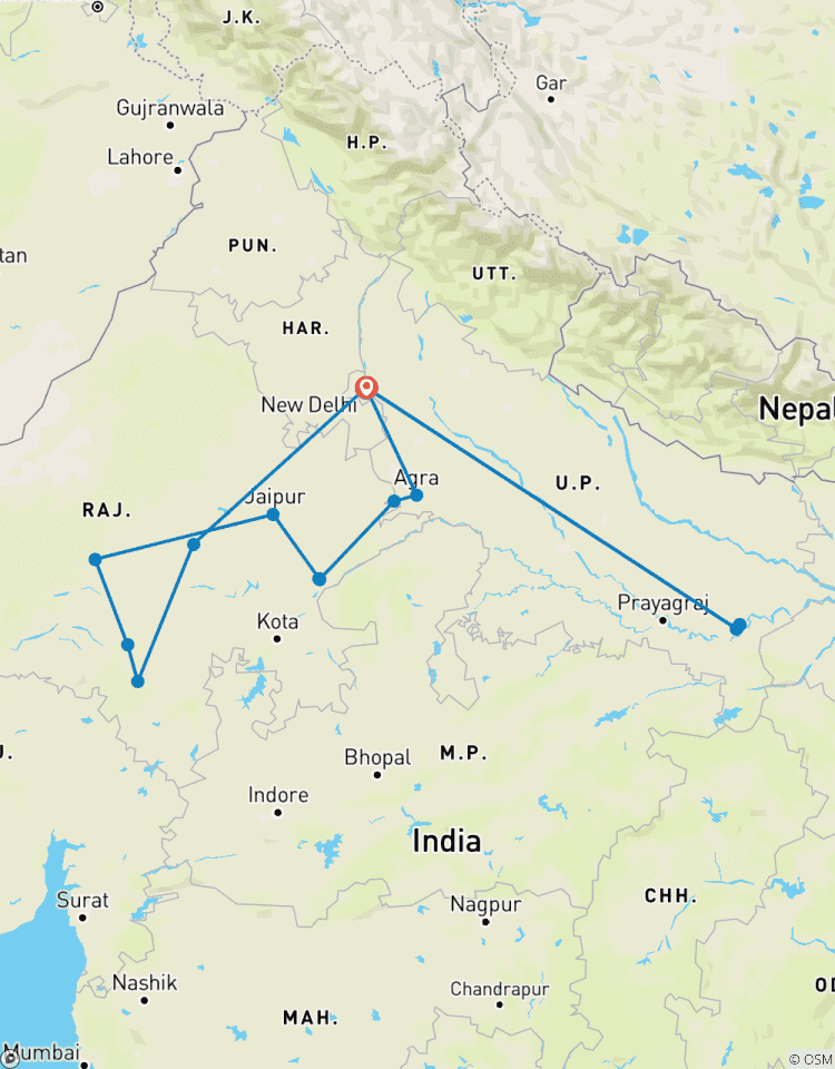 Adventures Ranthambore Wildlife Safari Tour avec l\'Inde du Nord complète 15 jours circuit