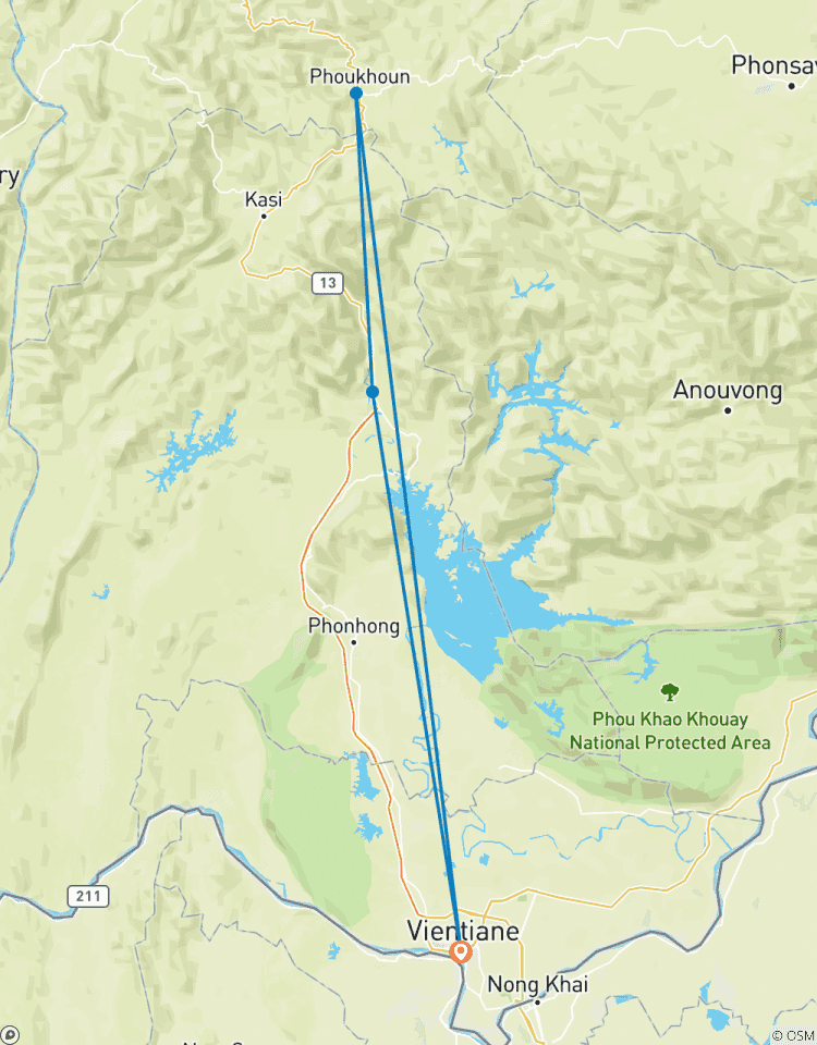 Lebendige Laos Motorrad von Vientiane nach Vang Vieng & Phou Khao Khouay Rundreise