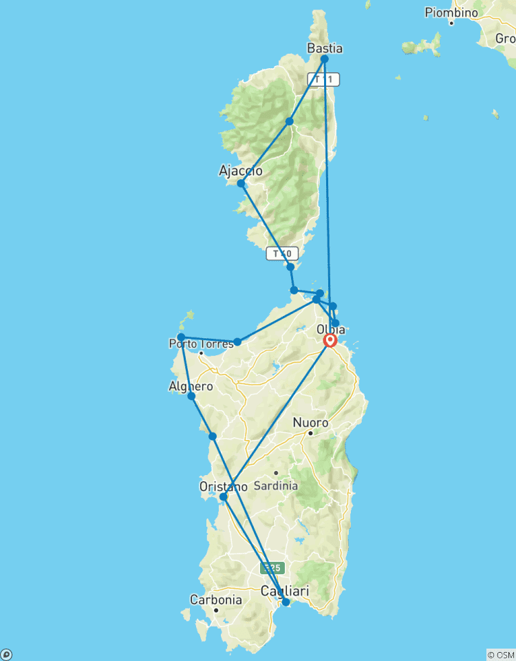7 Days Gran Tour of Sardinia and Corsica from Olbia Tour