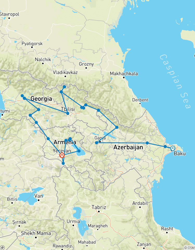 Azerbaijan, Georgia & Armenia Adventure Tour