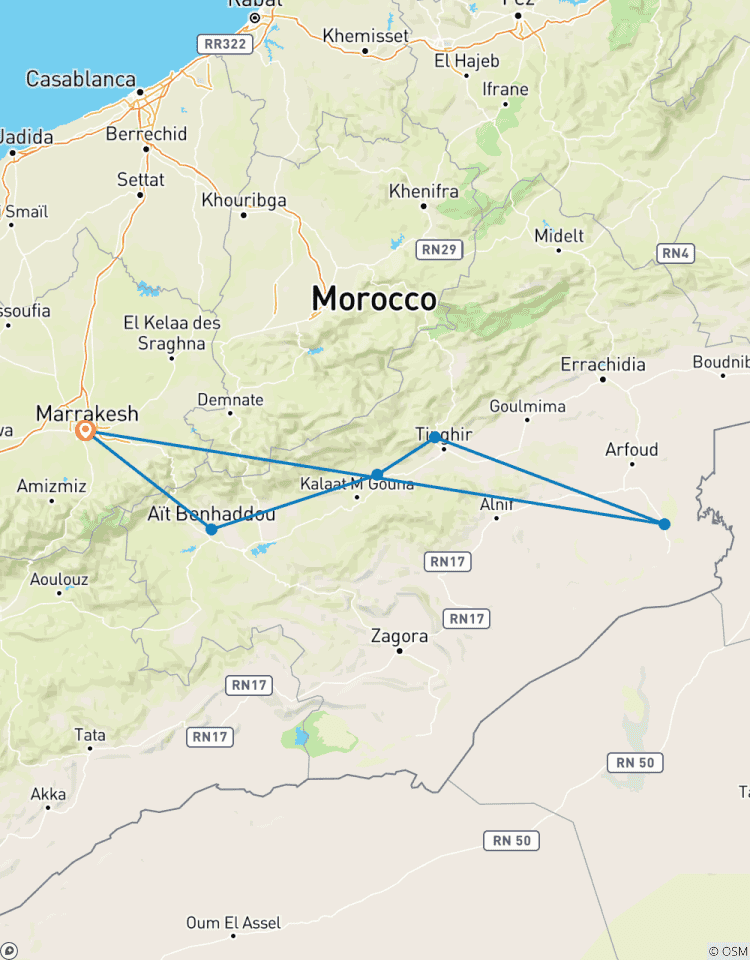 Circuito Excursión al desierto desde Marrakech 3 días Noche en campamento de lujo