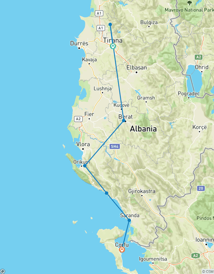De Tirana à Corfou - Villes antiques et Riviera albanaise circuit