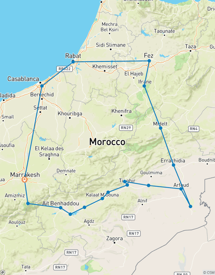 12 jours Couleurs du Maroc. (Circuit privé, entièrement guidé) circuit