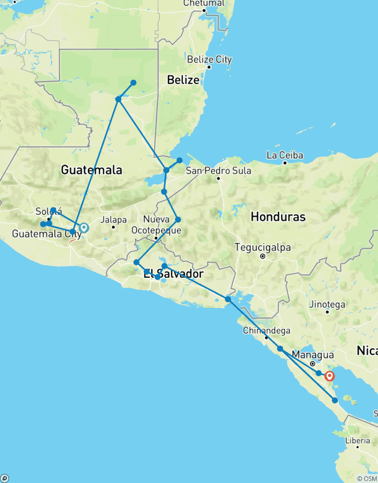 Circuito Aventura en Guatemala, Honduras, El Salvador y Nicaragua -13 Días
