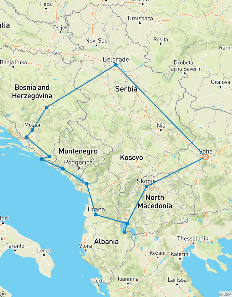 Circuito Privado - Anillo de los Balcanes - Una aventura circular desde Sofía